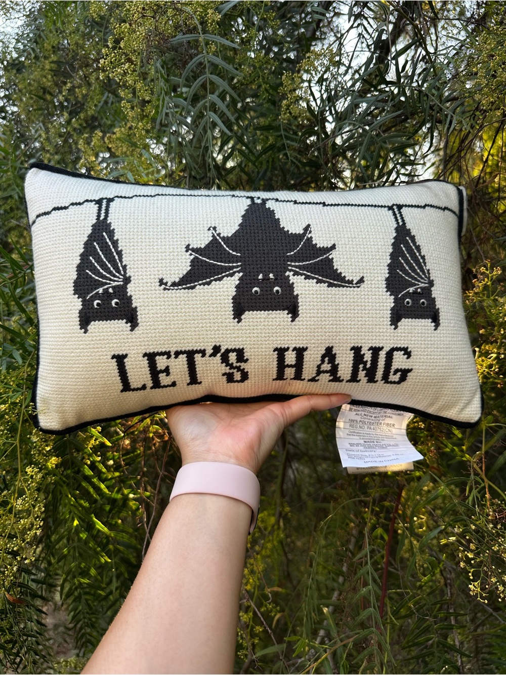 Let’s Hang Halloween Bat Decorative Pillow - Martha Stewart NWT